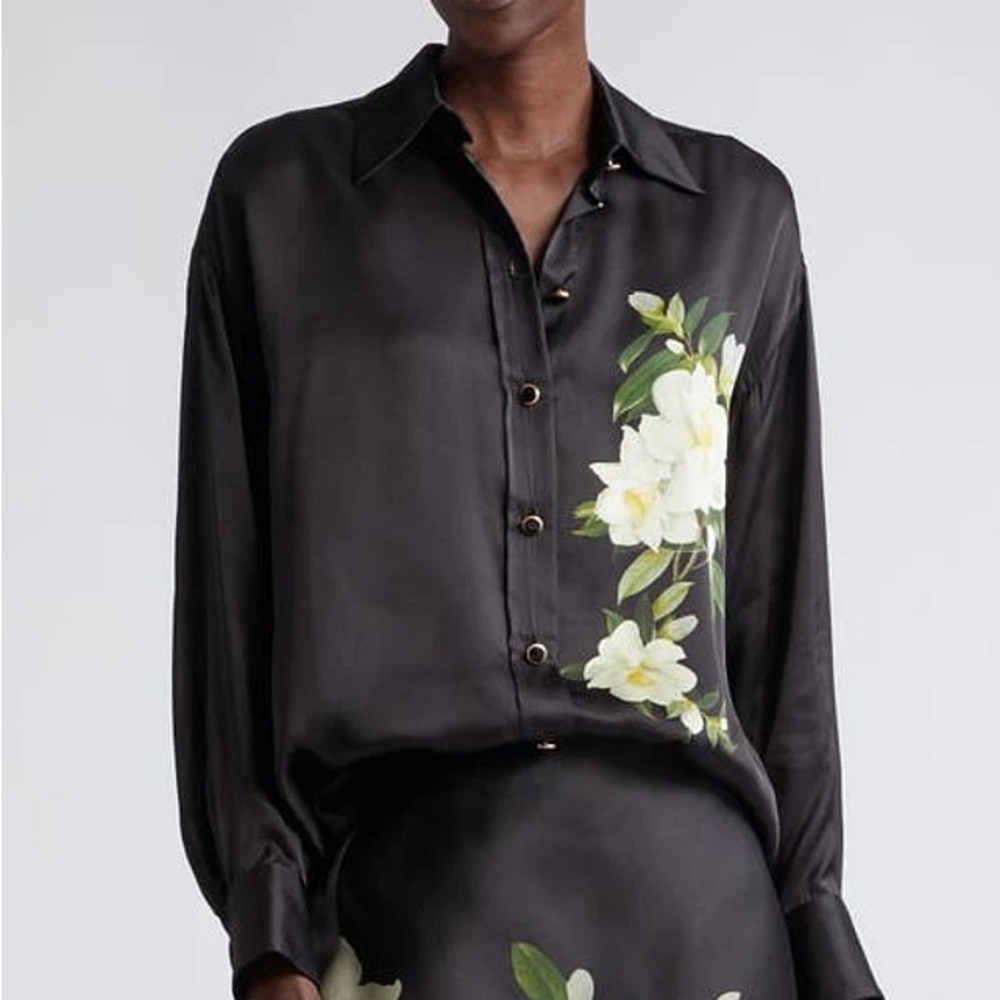 FZimmermann Harmony Flower Buttoned 100% Silk Shirt